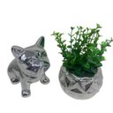 Ver imagem 4 de Kit decorativo vaso trabalhado 3D prata e bulldog médio