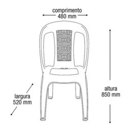 Kit 6 Cadeiras Plásticas Arqplast Preta Bistrô até 154kg - 4