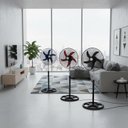 Ver imagem 2 de Ventilador de Pedestal 60w 220v Preto 3 Velocidades Grade 50cm Altura Ajustável 95-125cm Silencioso
