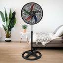 Ver imagem 4 de Ventilador de Pedestal 60w 220v Preto 3 Velocidades Grade 50cm Altura Ajustável 95-125cm Silencioso