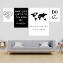 Ver imagem 1 de Kit 4 Quadros Decorativos Mapa Mundi