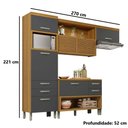 Ver imagem 2 de Cozinha Completa 100% Mdf 3 Peças Nesher Princesa Marrom Grafite