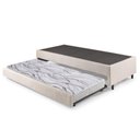 Ver imagem 1 de Bicama Box Solteiro Linho Bege 88x188x28 Cm com Colchão Auxiliar Ecoflex