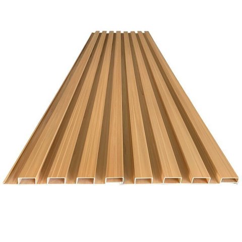 Painel Ripado em Placa 100x0,15cm (10,5m²) PVC + 20 Cantoneiras Marrom/Cerejeira Bariri