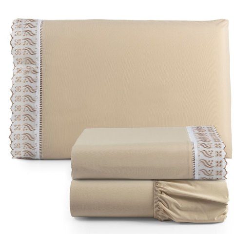 Jogo de Lençol Lese Percal 180 Fios Solteiro 3 Peças Barato - Castor Casa Show Enxovais