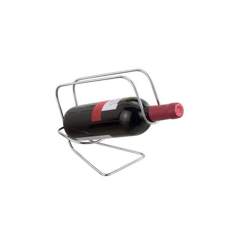 Porta Garrafa De Vinho Em Aço Cromado Suporte Adega Bar: Prata