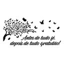 Ver imagem 2 de Adesivo Decorativo Parede Frase Fé Gratidão Árvore 50x100cm