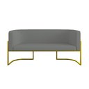 Ver imagem 5 de Kit 2 Poltronas + Sofá 2 Lugares Base de Metal Gold Veludo Cor:cinza