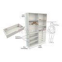 Ver imagem 1 de Armário Arara Gaveta Verônica M9 100% Mdf ( Sapato Roupa) Vetorial Móveis Branco com Madeirado