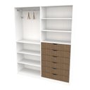 Ver imagem 2 de Armário Arara Gaveta Verônica M9 100% Mdf ( Sapato Roupa) Vetorial Móveis Branco com Madeirado