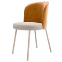 Ver imagem 6 de Kit 5 Cadeiras Sala de Jantar Estofada Gavi Arena L02 Couríssimo Whisky Bouclê Creme - Lyam Decor
