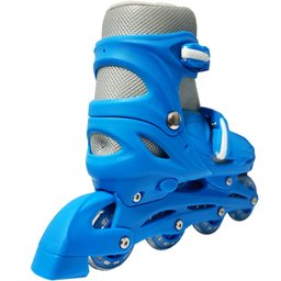 Patins Roller In Line 4 Rodas Em Linha Infantil Masculino + Acessórios Azul Importway - 34 - 3