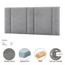 Ver imagem 4 de Cabeceira Cama Box Estofada Casal Queen 1,60 Suede Cinza com LED
