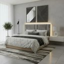 Ver imagem 5 de Cabeceira Cama Box Estofada Casal Queen 1,60 Suede Cinza com LED
