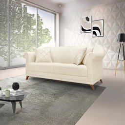 Sofá Amsterdam 3 Lugares 2,20 Linho Rustico Natural - Lucadi Home - 1