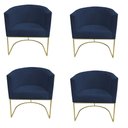 Ver imagem 1 de Kit 04 Poltronas Paola Sued Azul Marinho - D'Classe Decor