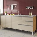 Ver imagem 1 de Balcão para pia de 1,80 mt Aracaju com gavetão Carvalho Off White