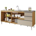 Ver imagem 3 de Balcão para pia de 1,80 mt Aracaju com gavetão Carvalho Off White