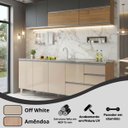 Ver imagem 4 de Balcão Gabinete Pia 1,80m Maceió Bymadero Amêndoa / Off White – 4 Portas 2 Gavetas + 1 Gavetão