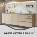 Ver imagem 5 de Balcão Gabinete Pia 1,80m Maceió Bymadero Amêndoa / Off White – 4 Portas 2 Gavetas + 1 Gavetão