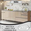 Ver imagem 3 de Balcão Gabinete Pia 1,80m Maceió Bymadero Amêndoa / Off White – 4 Portas 2 Gavetas + 1 Gavetão