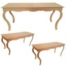 Trio de Mesas Provençal Luis XV Festa MDF Cru 1 Alta 2 Baixas - 1