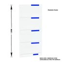 Ver imagem 3 de Gondola Parede 1,96m Amapa Flex Kit 6 Metros 1 Canto Branco Porta etiqueta Azul - 2205