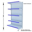 Ver imagem 4 de Gondola Parede 1,96m Amapa Flex Kit 6 Metros 1 Canto Branco Porta etiqueta Azul - 2205