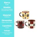 Ver imagem 6 de Conjunto 3 Mini Canecas Cerâmica Decorada Pilão 110ml para Café - Tuut