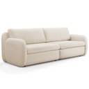 Ver imagem 1 de Sofá 3 Lugares Orgânico Sala de Estar Living 256cm Eliot F04 Linho Tramado Creme - Lyam Decor