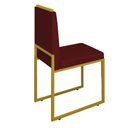 Ver imagem 1 de Cadeira Sala Jantar Barcelona – Base Dourado:bordo