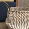 Cesto de seagrass branco 39cm com alças - Oikos - 6