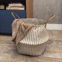 Ver imagem 3 de Cesto de seagrass branco 39cm com alças - Oikos