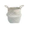 Cesto de seagrass branco 39cm com alças - Oikos - 1