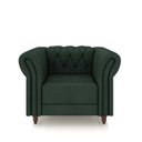 Ver imagem 5 de Poltrona Decorativa Sala de Estar Stanford Chesterfield Pés de Madeira Couro Verde G58 - Gran Belo