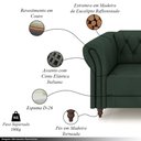 Ver imagem 3 de Poltrona Decorativa Sala de Estar Stanford Chesterfield Pés de Madeira Couro Verde G58 - Gran Belo
