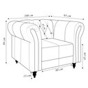Ver imagem 4 de Poltrona Decorativa Sala de Estar Stanford Chesterfield Pés de Madeira Couro Verde G58 - Gran Belo