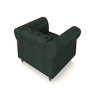Ver imagem 6 de Poltrona Decorativa Sala de Estar Stanford Chesterfield Pés de Madeira Couro Verde G58 - Gran Belo