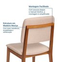 Ver imagem 5 de Kit 6 Cadeiras Madeira Maciça Estofada Linho Miriti CabeCasa MadeiraOriginals Bege/Caramelo