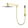 Ducha Chuveiro Slim 20x20 com Desviador Gold Dourado Quadrada Metal Wj-kts-20-q-gd Jiwi - 1