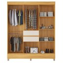 Ver imagem 4 de Guarda Roupa Casal Munique 8 Portas de Bater com Espelho MDP Cinamon Off White Demóbile 162cm