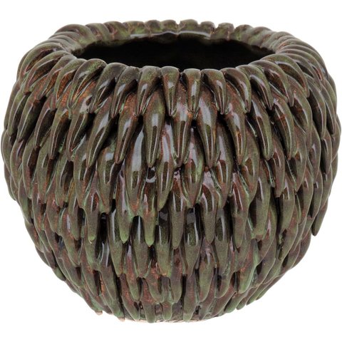 Vaso Decorativo Enfeite Casa Cerâmica 13x17x17cm Verde