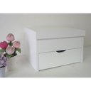 Ver imagem 6 de Porta Maquiagem Caixa Organizadora Com Espelho Branco Laca