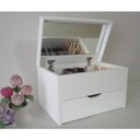 Ver imagem 5 de Porta Maquiagem Caixa Organizadora Com Espelho Branco Laca