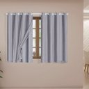 Ver imagem 1 de Cortina Daily Varão 1,5m Blackout PVC com Voil 2,00MX1,40m Sala Quarto Cinza