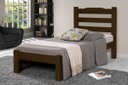 Ver imagem 1 de Cama de Solteiro Veneza de Madeira Maciça Tauari - Cor Castanho
