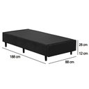 Ver imagem 3 de Cama Box Solteiro Suede Sereneprime Preto 88x188x40