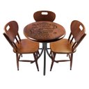 Ver imagem 1 de Cj Mesa Madeira 60cm - Bistrô Fixa 78cm + 3 Cadeiras 43 - Natural - Família e Amigos