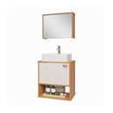 Ver imagem 1 de Gabinete de Banheiro Lotus Movelove 2 Portas com Espelheira Jequitiba/off White