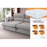 Sofá Retrátil Reclinável 2,30m Nivus Cinza c/ Molas Ensacadas - King House - 4